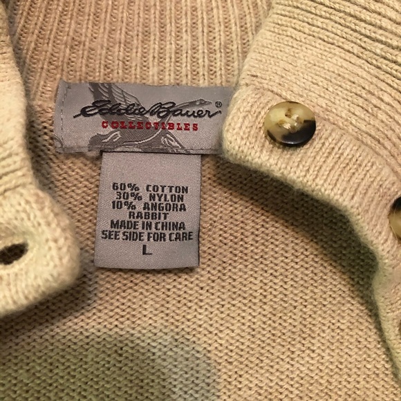 Classic fair isle Eddie Bauer turtleneck cardigan - Picture 4 of 7